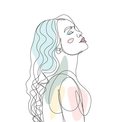 Aesthetic Woman Line Art Illustration or Minimalist Line Drawing 25805885 Vector Art at Vecteezy