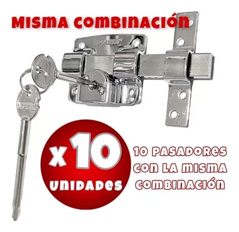 Pasador Cerrojo Llave Cruz Niquelado Misma Combinacion X