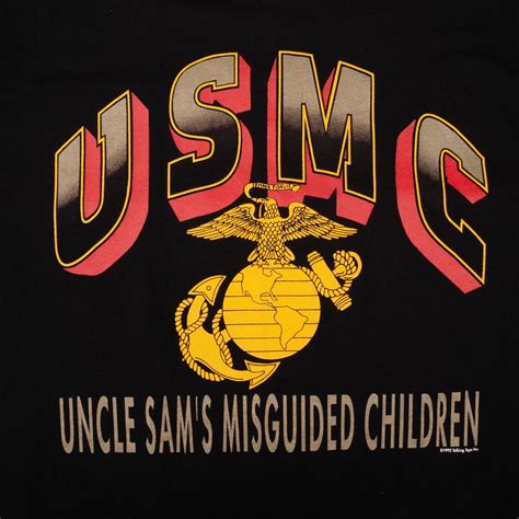 Vintage Usmc Marines 1992 Uncle Sam Misguided Children Tee Shirt Xl Ma