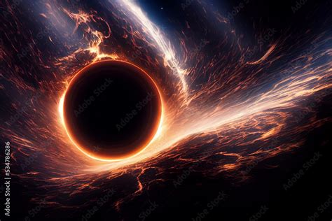 Cosmic Supermassive Black Hole D Visualization Artwork Abstract