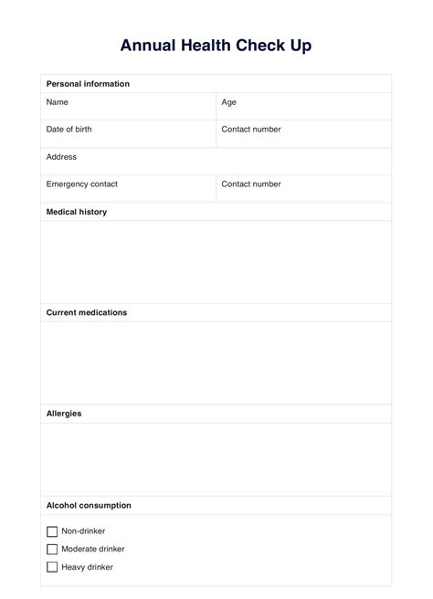 Annual Check-Up Checklist & Example | Free PDF Download
