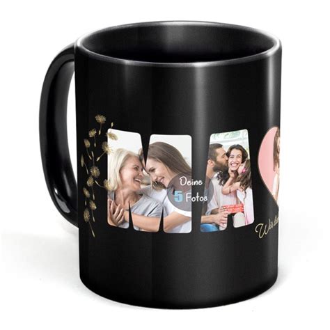 Schwarze Tasse Mit Spruch Wir Lieben Dich Mama Mit Fotos Gesta