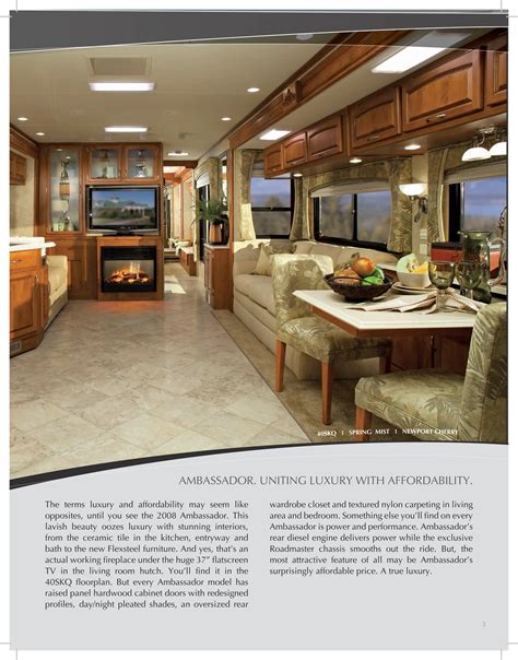 2008 Holiday Rambler Ambassador Brochure Download Rv Brochures