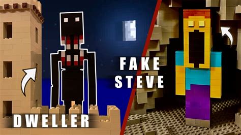 I Made Lego Scary Minecraft Night Dweller And Goatman Youtube