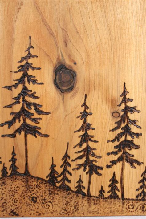 This beautiful scene has been burnt into a unique piece of cedar wood ...