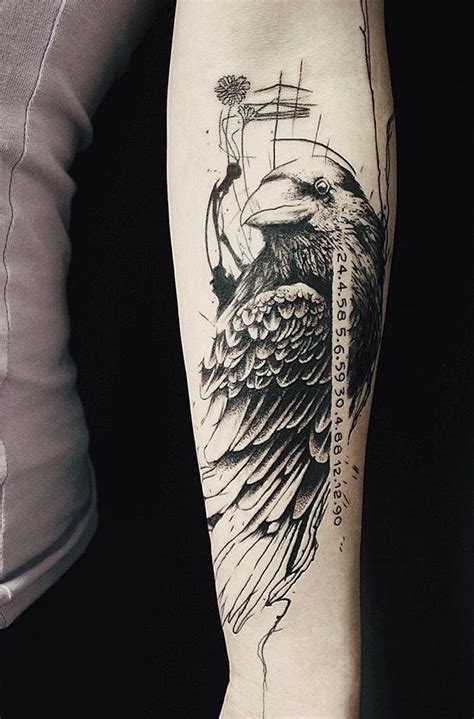 Raven Tattoo Designs On Forearm