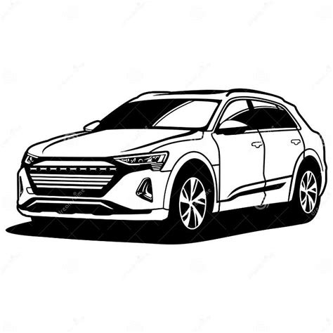 Black and White Car Elegant Front Side View Stock Vector - Illustration ...