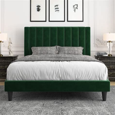 Allewie Queen Bed Framevelvet Upholstered Bed Frame With