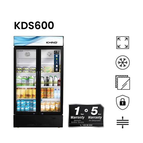 Khind L Door Display Showcase Upright Chiller Kds Black