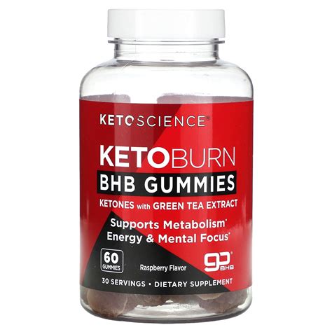 Keto Science, Keto Burn BHB Gummies, Raspberry, 60 Gummies