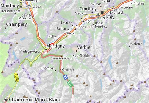 Mapa Michelin Verbier Village Plano Verbier Village Viamichelin