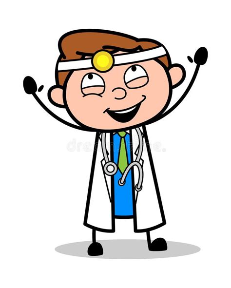 Nett Berufskarikatur Doktor Vector Illustration Stock Abbildung