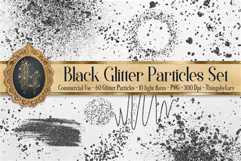 70 Black Glitter Particles Set Png Overlay Images