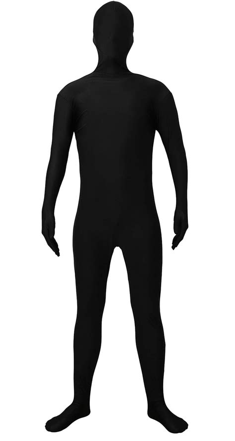 Allphe Black Full Body Suit Unisex Spandex Zentai Suit Skin Tight Costume Xl