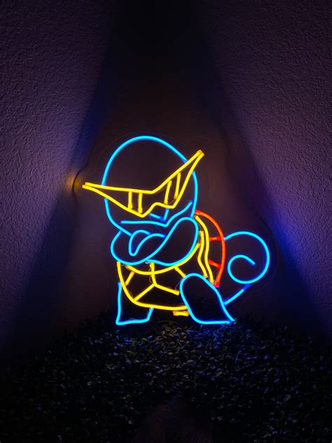 Squirtle Led Neon Sign Pokemon Sign Wall Decor Personalized Etsy