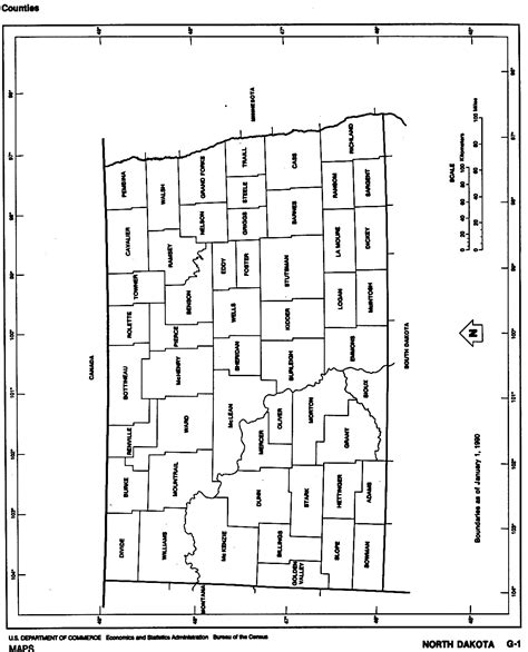 North Dakota Outline Maps and Map Links