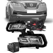 Kit Farol De Milha Completo Nissan Kicks 2016 17 18 19 Auxiliar Neblina