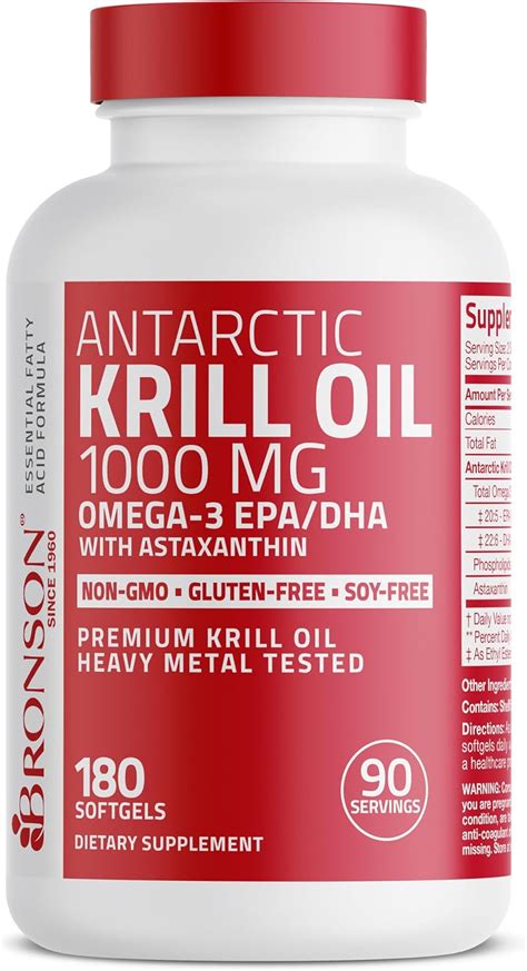 Amazon Suplemento Antarctic Krill Oil De Onzas De Bronson