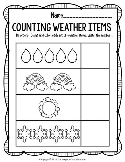 Worksheet Of Weather Kindergarten