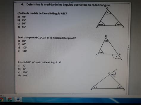 Calcula La Medida De Los Angulos Que Faltan En Cada Triangulo At 650 B