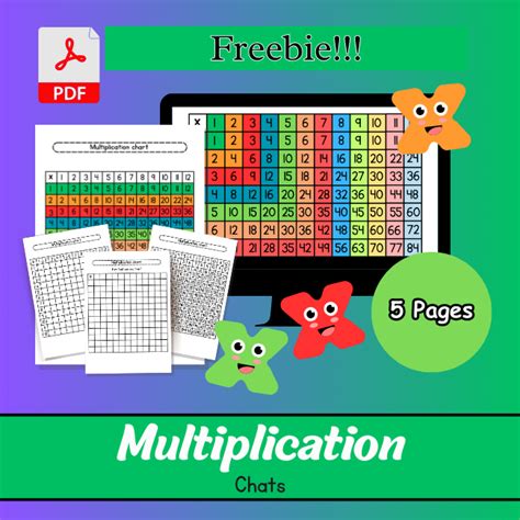 Multiplication Chart Freebie Extravaganza X X Teacha