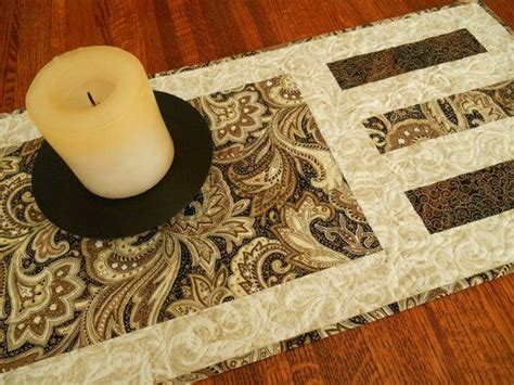 Elegant Quilted Table Runner In Classic Black And By Susiquilts 50 00