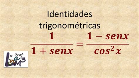 Identidades Trigonom Tricas Ejercicio La Prof Lina M Youtube