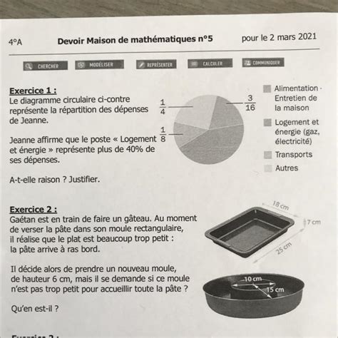 Bonjour Jaurai Besoin Daide Sur Lexercice En Maths Pour Demain Svp