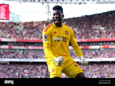 Manchester United Goalkeeper Andre Onana Celebrates Their Sides First