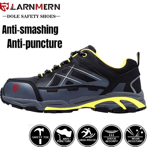 Larnmern Womens Steel Toe Work Safety Shoes Lightweight Breathable