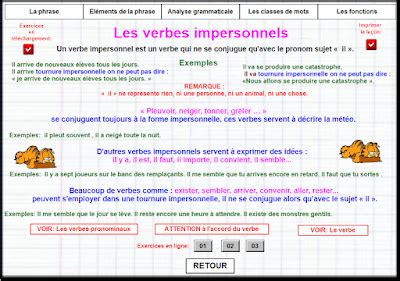 Fran Ais Oui Merci Niveau A B Les Verbes Impersonnels