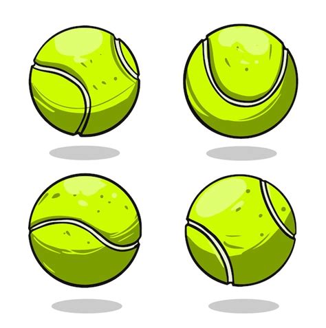 Ilustraci N Vectorial De Boceto De Pelota De Tenis Con Contorno Negro