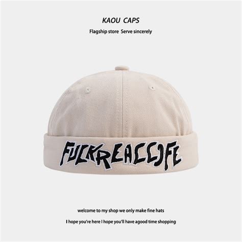 Fuckreaccjfe Embroidery Beanies Leather Hat Sumbrero Retro Beanies