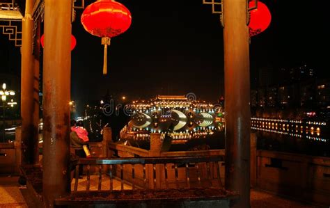 Temple at night stock photo. Image of china, bridge, ancient - 2161016