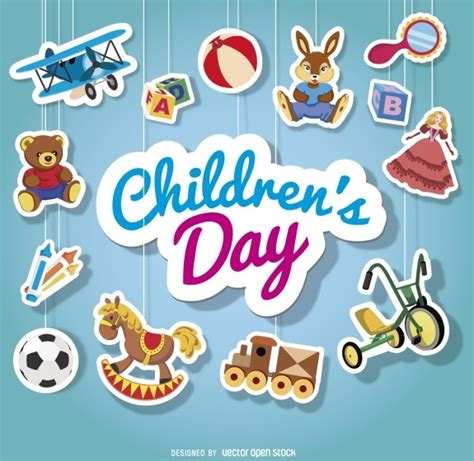 Childrens Day Hanging Ornament Stickers Cute Vector Free Vector In