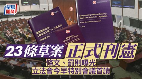 23條立法｜草案曝光！叛國、叛亂等罪最高囚終身 披露國家秘密可判10年監禁 星島日報