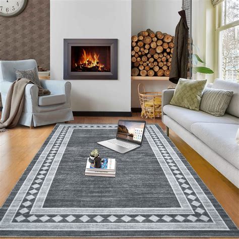 Haperlare Modern Area Rug Washable Rugs For Bedroom Non Slip Low Pile