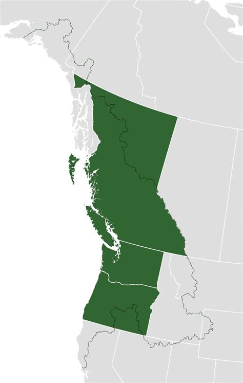 Map showing the two definitions of the proposed "Republic of Cascadia." | Map, Cascadia ...