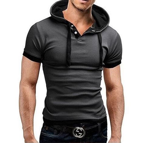 Mens Slim Fit Hooded Tee Shirt Rcdcessentials