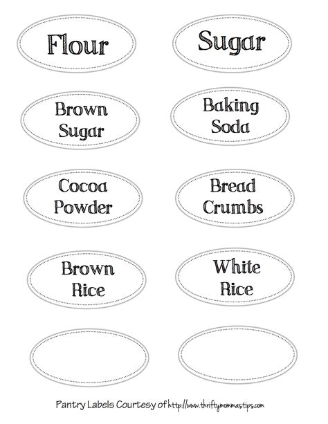 Pantry Labels Template Parahyena