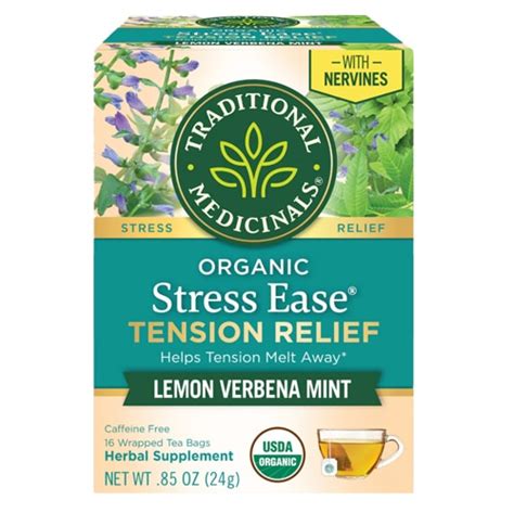 Traditional Medicinals Organic Stress Ease Herbal Tea Lemon Verbena