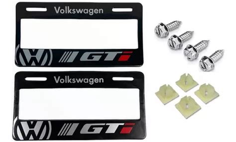 Par De Marcos Porta Placas Volkswagen Gti Con Tornillos Se Mercadolibre