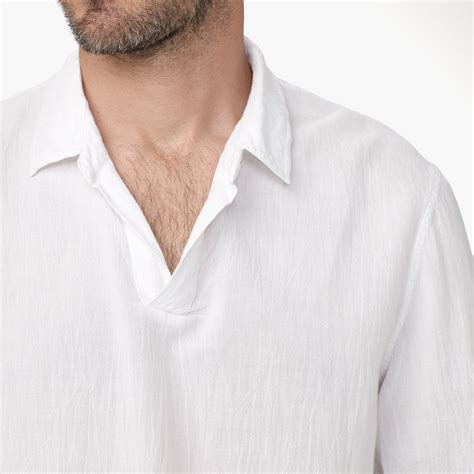 Lyst James Perse Cotton Gauze Collared Shirt In White For Men