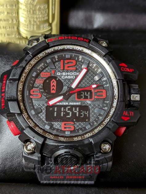 Comprar Rel Gio G Shock Mudmaster Preto C Vermelho Linha Gold