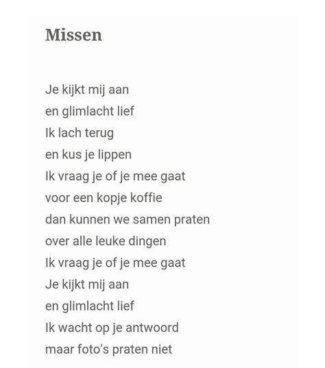 Missen Missen Missing Gedicht Liefde Foto Herinnering Gedichten