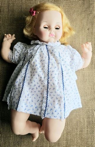 Vintage 1977 Madame Alexander Pussy Cat Baby Doll Blonde 18 Blue Dress EBay