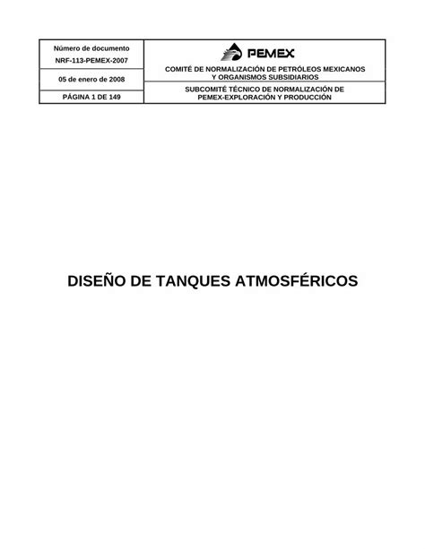 PDF MEXICAN STANDARD FOR ATMOSPHERIC TANKS DOKUMEN TIPS