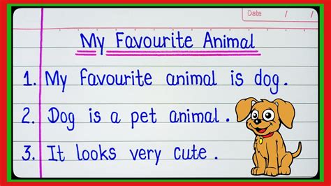 10 Lines Essay On My Favourite Animal Dog In English My Favourite