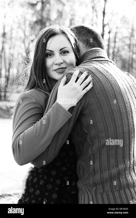 Happy Woman Hugs Her Husband On Valentines Day Stock Photo Alamy