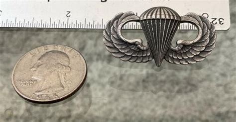 Ww2 Us Army Airborne Parachutists Badge Jump Wings Sterling Silver